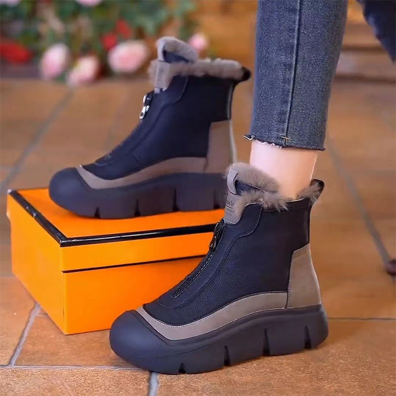 ✨Herbst-Winter-Serie✨Wasserdichte, warme Schneestiefel mit Reißverschluss für Damen