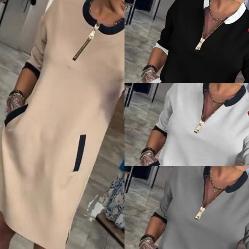 50%Rabatt🔥Trendy, lässiges Kleid mit V-Ausschnitt und 3/4-Ärmeln für Damen