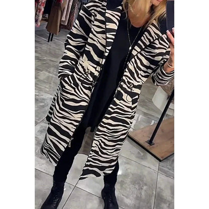 Women's Trendy Zebra & Leopard Pattern Coat