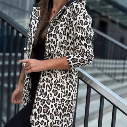 Women's Trendy Zebra & Leopard Pattern Coat