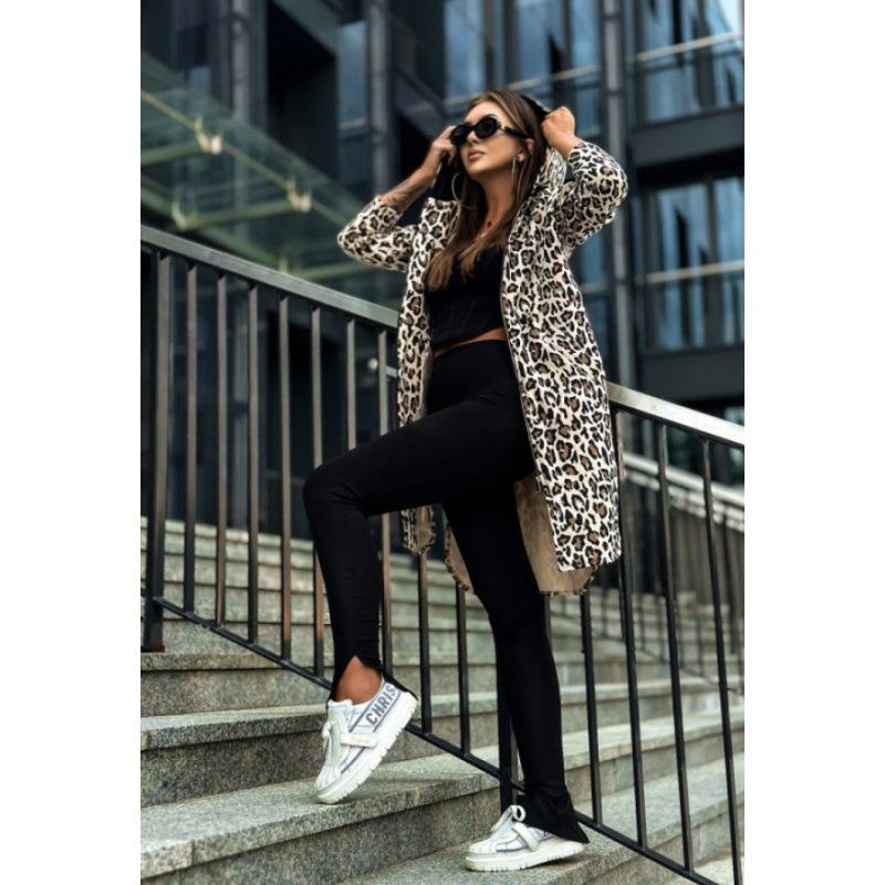 Women's Trendy Zebra & Leopard Pattern Coat