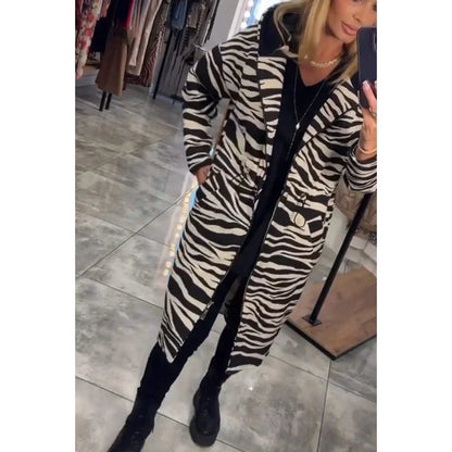 Women's Trendy Zebra & Leopard Pattern Coat