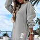 💥Herbst/Winter Heiße Neuankünfte✨Langärmeliger Pullover mit Reißverschluss Schlitz Lässiges Sweatshirt Kleid
