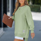 💥Herbst/Winter Heiße Neuankünfte✨Langärmeliger Pullover mit Reißverschluss Schlitz Lässiges Sweatshirt Kleid