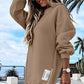 💥Herbst/Winter Heiße Neuankünfte✨Langärmeliger Pullover mit Reißverschluss Schlitz Lässiges Sweatshirt Kleid