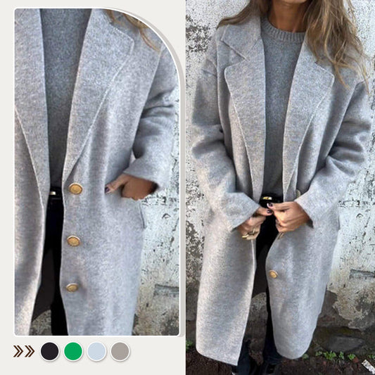 ✨Stilvoll und warm✨Langärmeliger Tweedmantel für Damen mit Kragen