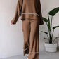 🍁Herbst-Neuerscheinungen🍁Gestricktes Damen-Lounge-Set mit Micro-Flared-Hose
