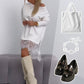 🍁Heiße Neuankömmlinge 50% RABATT🍁Lace Trim Split Loose Fit Mid-Length Sweatshirt