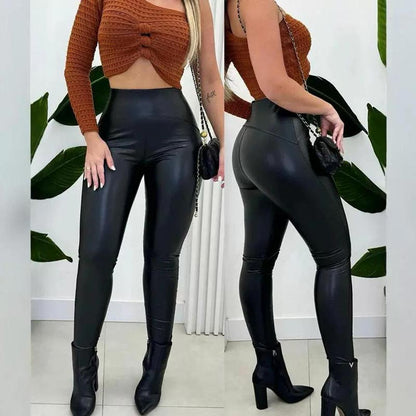 ✨Heiße Neuankömmlinge👖Damen Casual PU Leder Leggings