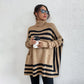 🍁Herbst-Neuankünfte🍁Gestrickter Rollkragenpullover mit Fledermausärmeln und Streifen für Damen