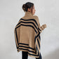 🍁Herbst-Neuankünfte🍁Gestrickter Rollkragenpullover mit Fledermausärmeln und Streifen für Damen
