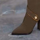 💃Stilvoll und komfortabel 50% RABATT👠Kniehohe Stiefel mit spitzer Zehe und klobigem Absatz👢