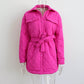 🎅Winterschlussverkauf 50% RABATT❄️Gesteppte, leichte Isolationsjacke für Damen mit Gürtel