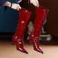 Elegante 2-in-1-Glanzstiefel für Damen mit abnehmbarem Schaft