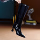 Elegante 2-in-1-Glanzstiefel für Damen mit abnehmbarem Schaft