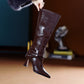 Elegante 2-in-1-Glanzstiefel für Damen mit abnehmbarem Schaft