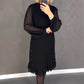 ✨Frühjahrsverkauf 50% RABATT✨Damen Rundhalsausschnitt Solide Farbe Strasskleider