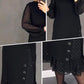 ✨Frühjahrsverkauf 50% RABATT✨Damen Rundhalsausschnitt Solide Farbe Strasskleider