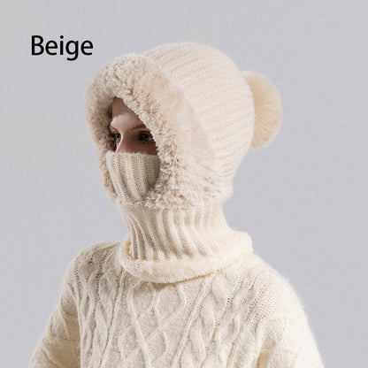 🔥Der Black-Friday-Sale endet bald🔥Women's Winter One-Piece Knitted Beanie Scarf Mask