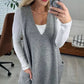 🥰Heißer Verkauf 50% Rabatt👗Damesgilet met losse V-hals en zakken