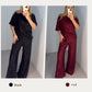 💥Frühjahrsaktion 58% RABATT💖Pailletten-Rundhalsoberteil und weite Hose für Damen✨