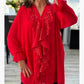 ✨Neuankömmlinge 50% Rabatt✨Damen Pailletten Chiffonbluse mit V-Ausschnitt und langen Ärmeln