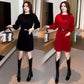 🎉Frohes neues Jahr!50% RABATT 🛍️Round Halsausschnitt Langärmeliges Pulloverkleid