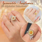 🎁🌻【Beste Souvenirgeschenk】Verstellbarer Spinner Sonnenblume Alphabet Ring🌻