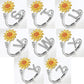 🎁🌻【Beste Souvenirgeschenk】Verstellbarer Spinner Sonnenblume Alphabet Ring🌻