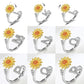 🎁🌻【Beste Souvenirgeschenk】Verstellbarer Spinner Sonnenblume Alphabet Ring🌻