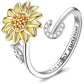 🎁🌻【Beste Souvenirgeschenk】Verstellbarer Spinner Sonnenblume Alphabet Ring🌻