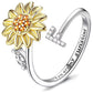 🎁🌻【Beste Souvenirgeschenk】Verstellbarer Spinner Sonnenblume Alphabet Ring🌻