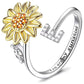 🎁🌻【Beste Souvenirgeschenk】Verstellbarer Spinner Sonnenblume Alphabet Ring🌻