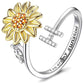 🎁🌻【Beste Souvenirgeschenk】Verstellbarer Spinner Sonnenblume Alphabet Ring🌻