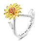🎁🌻【Beste Souvenirgeschenk】Verstellbarer Spinner Sonnenblume Alphabet Ring🌻