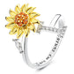 🎁🌻【Beste Souvenirgeschenk】Verstellbarer Spinner Sonnenblume Alphabet Ring🌻