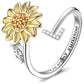 🎁🌻【Beste Souvenirgeschenk】Verstellbarer Spinner Sonnenblume Alphabet Ring🌻