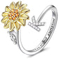🎁🌻【Beste Souvenirgeschenk】Verstellbarer Spinner Sonnenblume Alphabet Ring🌻