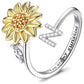 🎁🌻【Beste Souvenirgeschenk】Verstellbarer Spinner Sonnenblume Alphabet Ring🌻