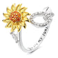 🎁🌻【Beste Souvenirgeschenk】Verstellbarer Spinner Sonnenblume Alphabet Ring🌻