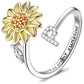 🎁🌻【Beste Souvenirgeschenk】Verstellbarer Spinner Sonnenblume Alphabet Ring🌻