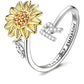 🎁🌻【Beste Souvenirgeschenk】Verstellbarer Spinner Sonnenblume Alphabet Ring🌻