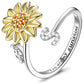🎁🌻【Beste Souvenirgeschenk】Verstellbarer Spinner Sonnenblume Alphabet Ring🌻