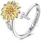 🎁🌻【Beste Souvenirgeschenk】Verstellbarer Spinner Sonnenblume Alphabet Ring🌻