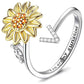 🎁🌻【Beste Souvenirgeschenk】Verstellbarer Spinner Sonnenblume Alphabet Ring🌻