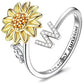 🎁🌻【Beste Souvenirgeschenk】Verstellbarer Spinner Sonnenblume Alphabet Ring🌻