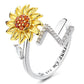 🎁🌻【Beste Souvenirgeschenk】Verstellbarer Spinner Sonnenblume Alphabet Ring🌻