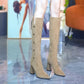 💥Winterschlussverkauf 50% RABATT👢Spitze Spitze Klotzige Ferse Warme Lange Stiefel