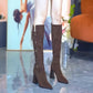 💥Winterschlussverkauf 50% RABATT👢Spitze Spitze Klotzige Ferse Warme Lange Stiefel