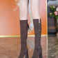 💥Winterschlussverkauf 50% RABATT👢Spitze Spitze Klotzige Ferse Warme Lange Stiefel